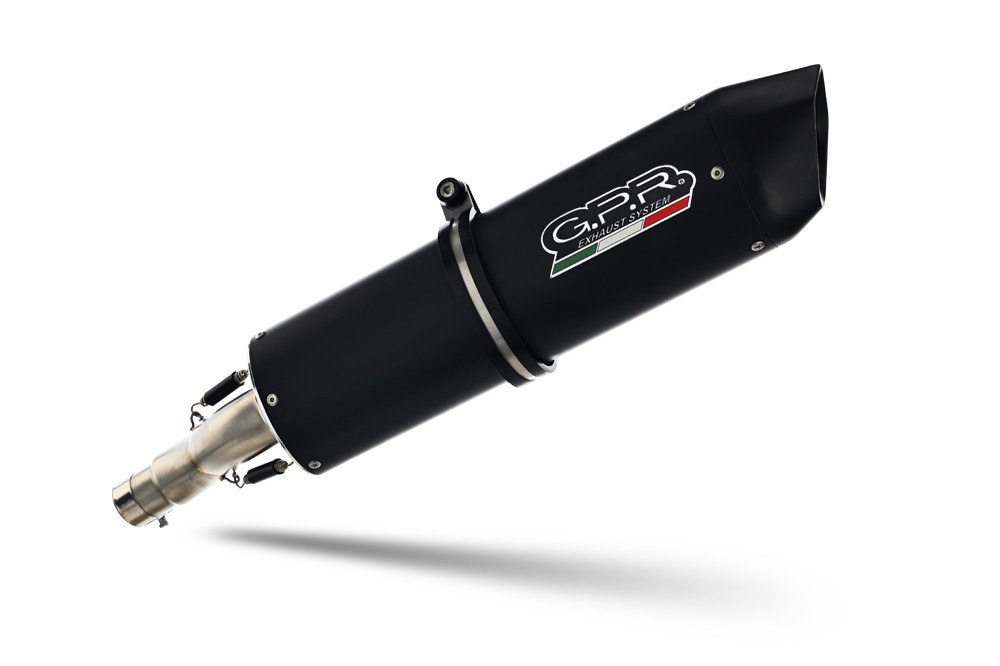 Scarico GPR compatibile con Bmw R 1200 R 2011-2014, Furore Nero, Scarico omologato, silenziatore con db killer estraibile e raccordo specifico