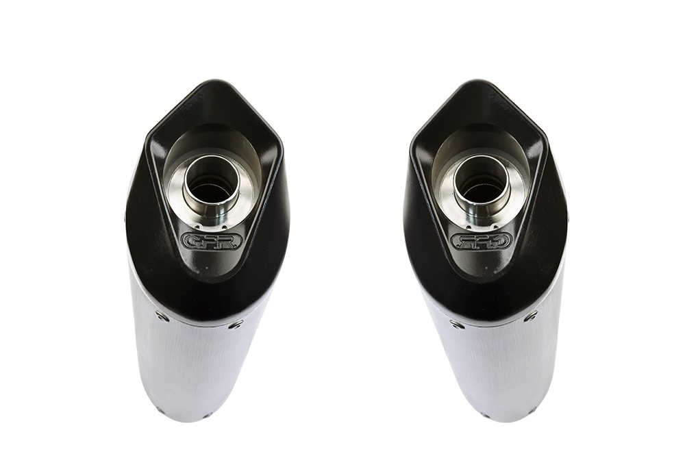 Scarico GPR compatibile con Suzuki Tl 1000 S 1997-2003, Furore Nero, Coppia di silenziatori di scarico omologati, con flangia specifica, con db killer estraibili - immagine 3