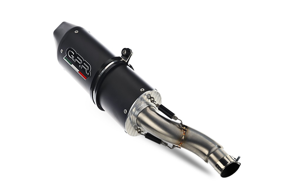 Scarico GPR compatibile con Suzuki Tl 1000 S 1997-2003, Furore Nero, Coppia di silenziatori di scarico omologati, con flangia specifica, con db killer estraibili - immagine 4