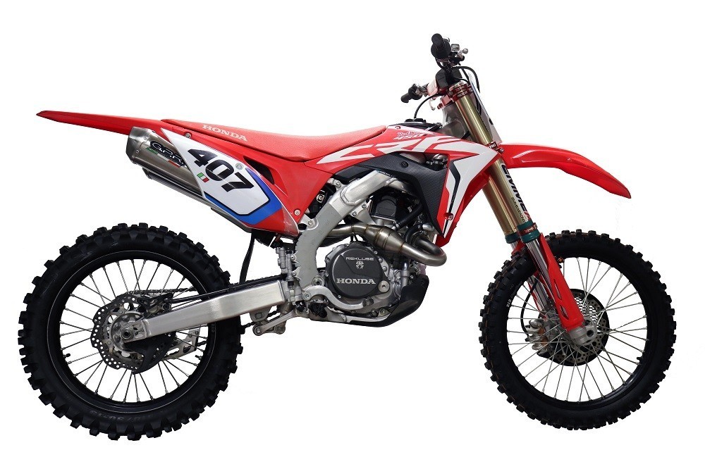 Scarico GPR compatibile con Honda Crf 250 RX 2019-2021, Pentacross Inox, Impianto completo racing, doppio terminale con db killer estraibile