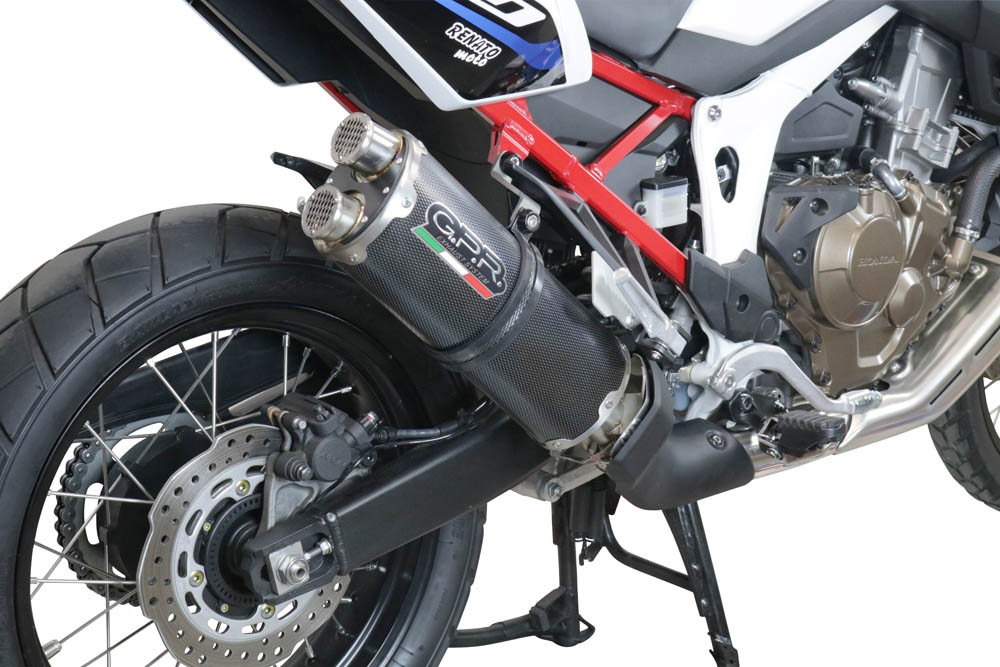 Scarico GPR compatibile con Honda Crf 1100 L Africa Twin Adventure Sport 2020-2024, Dual Poppy, Scarico omologato, silenziatore con db killer estraibile e raccordo specifico - immagine 8