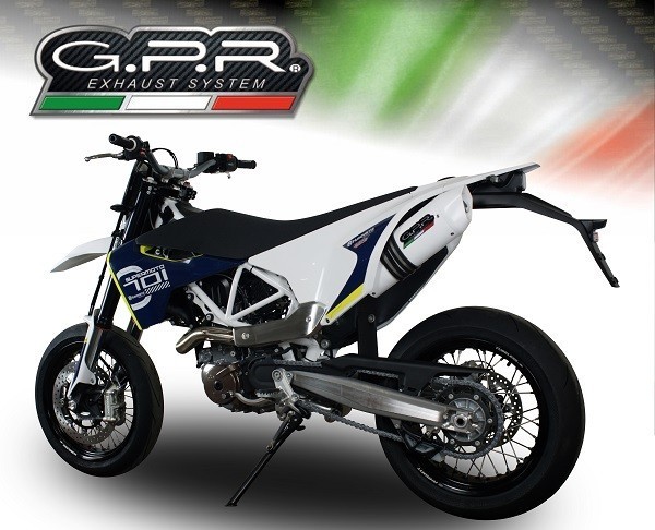 Scarico GPR compatibile con Husqvarna Enduro 701 2017-2020, Albus Evo4, Terminale di scarico omologato, fornito con db killer estraibile, catalizzatore e raccordo specifico - immagine 6