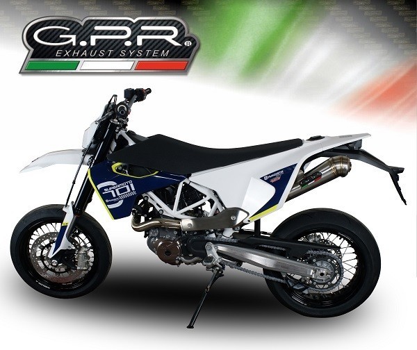 Scarico GPR compatibile con Husqvarna Supermoto 701 2015-2016, Powercone Evo, Scarico omologato, silenziatore con db killer estraibile e raccordo specifico - immagine 6