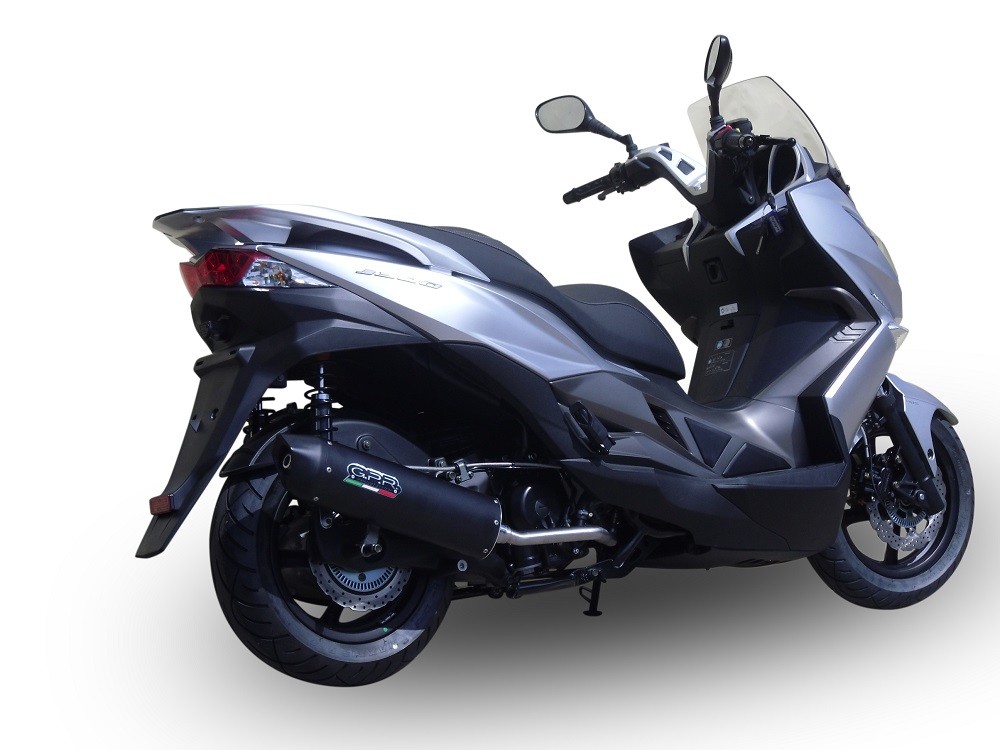 Scarico GPR compatibile con Hyosung Comet 650 Gt - R 2004-2016, Furore Nero, Silenziatore di scarico omologato, con flangia specifica, con db killer estraibile - immagine 6