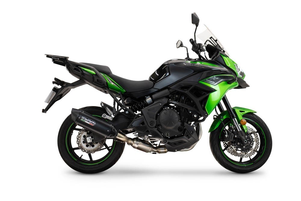 Scarico GPR compatibile con Kawasaki Versys 650 2023-2025, Furore-X Titanio Nero, Scarico completo omologato per il rumore,fornito con db killer,catalizzatore conforme alla revisione e collettore