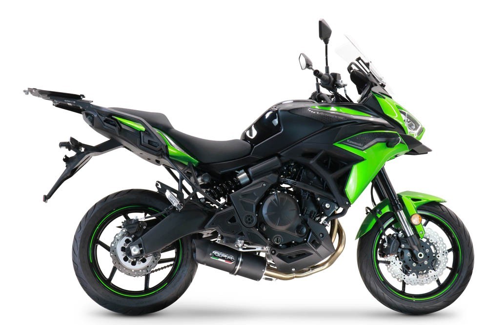 Scarico GPR compatibile con Kawasaki Versys 650 2021-2022, Furore Nero, Scarico completo omologato,fornito con db killer estraibile,catalizzatore e collettore - immagine 6