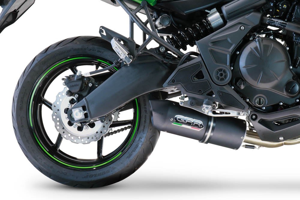 Scarico GPR compatibile con Kawasaki Versys 650 2021-2022, Furore Nero, Scarico completo omologato,fornito con db killer estraibile,catalizzatore e collettore - immagine 8