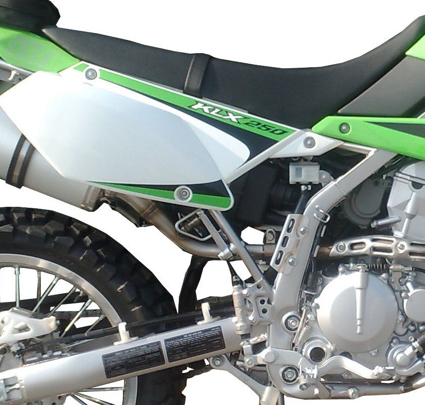 Scarico GPR compatibile con Kawasaki KLX 250 S 2018-2020, Furore Nero, Scarico completo omologato,fornito con db killer estraibile e collettore - immagine 4