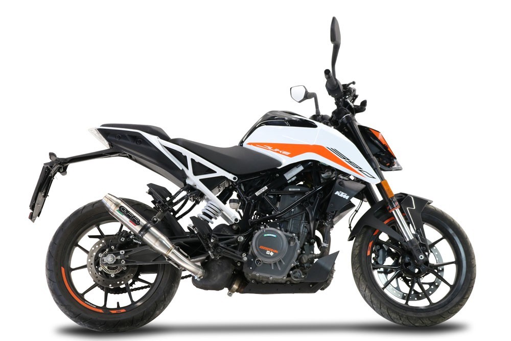 Scarico GPR compatibile con Ktm Duke 250 2021-2023, Deeptone Inox, Terminale di scarico racing, con raccordo, senza omologazione - immagine 4