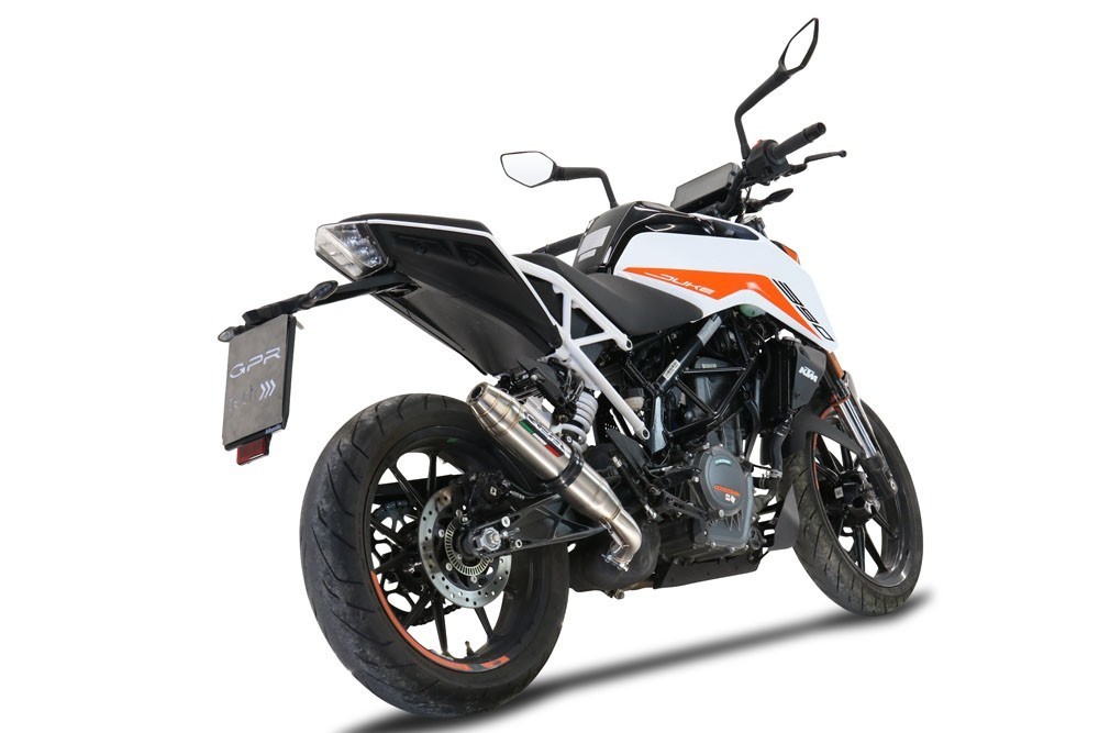 Scarico GPR compatibile con Ktm Duke 250 2021-2023, Deeptone Inox, Terminale di scarico racing, con raccordo, senza omologazione - immagine 6