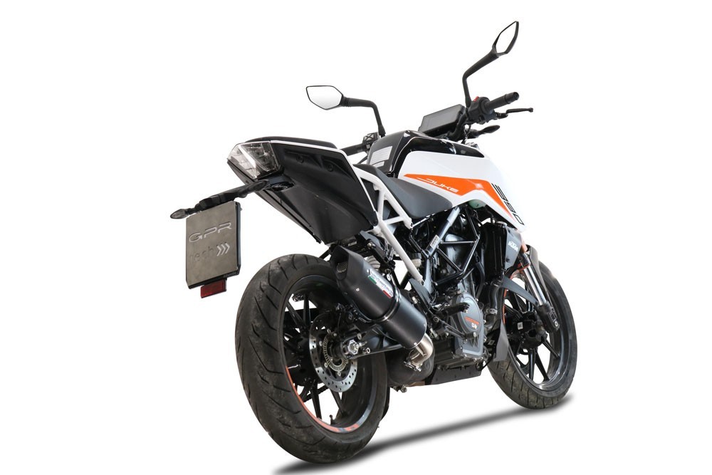 Scarico GPR compatibile con Ktm Duke 390 2021-2024, Furore Nero, Terminale di scarico racing, con raccordo, senza omologazione - immagine 8