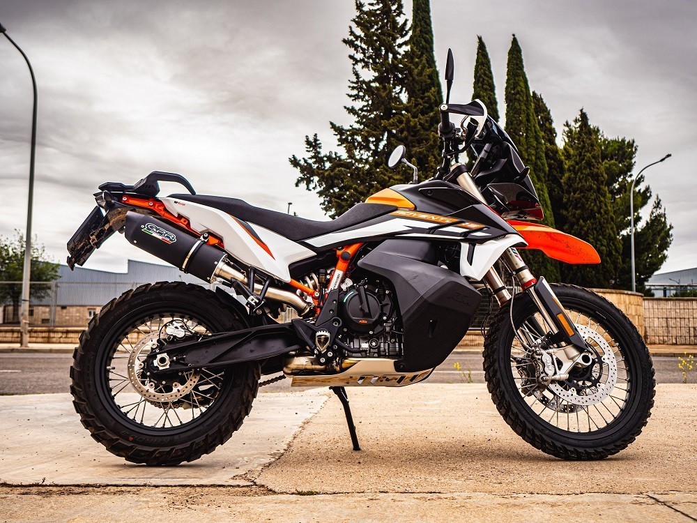 Scarico GPR compatibile con Ktm Adventure 890 2020-2024, Furore Nero, Terminale di scarico racing, con raccordo, senza omologazione - immagine 5