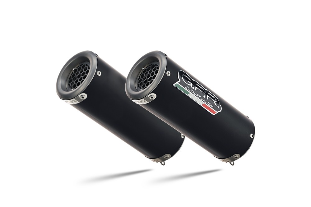 Scarico GPR compatibile con Ducati Monster 1100 2009-2010, M3 Black Titanium, Coppia di terminali di scarico omologati, forniti con db killer removibile, catalizzatori e raccordi specifici