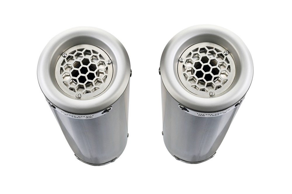 Scarico GPR compatibile con Honda Vtr 1000 Sp-2 RC51 2002-2006, M3 Inox , Coppia di terminali di scarico omologati, forniti con db killer removibili e raccordi specifici - immagine 3