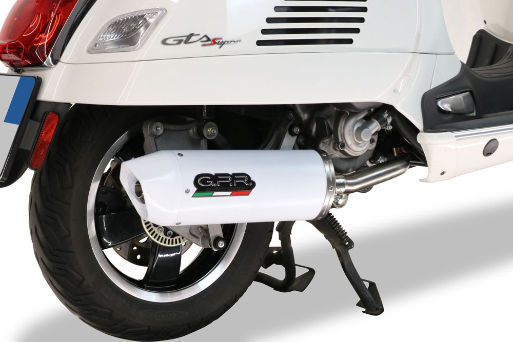 Scarico GPR compatibile con Piaggio Vespa 300 Gts - Gtv - Touring - Super 2019-2020, Albus Ceramic, Scarico completo racing, fornito con db killer estraibile e collettore, non legale per uso stradale - immagine 8