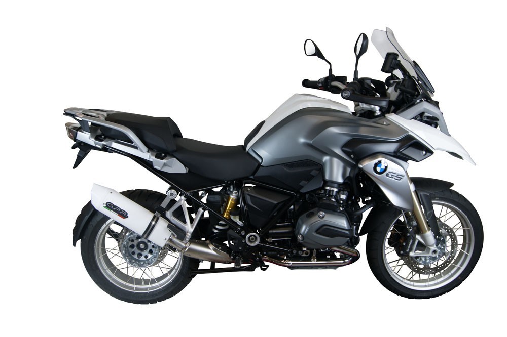 Scarico GPR compatibile con Bmw R 1200 Gs -Adventure 2013-2016, Albus Ceramic, Scarico omologato, silenziatore con db killer estraibile e raccordo specifico - immagine 6