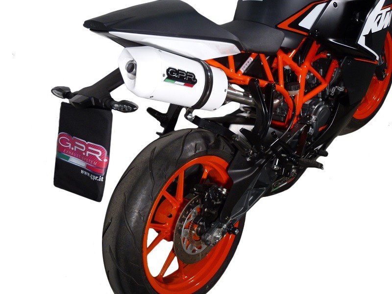 Scarico GPR compatibile con Ktm Duke 200 2012-2020, Albus Ceramic, Scarico omologato, silenziatore con db killer estraibile e raccordo specifico - immagine 7