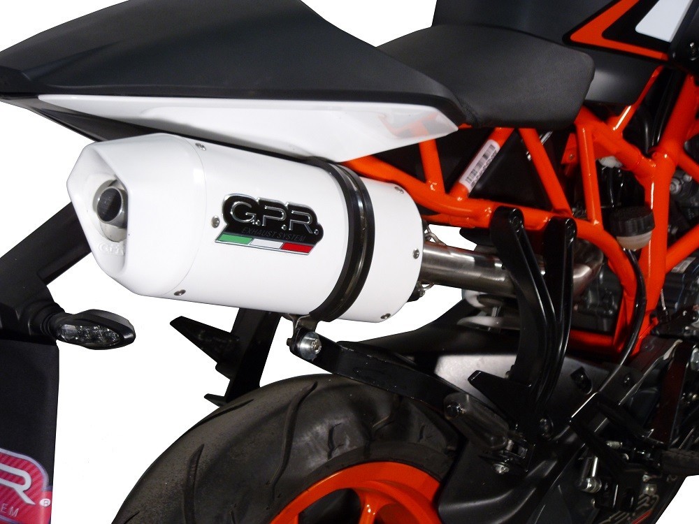 Scarico GPR compatibile con Ktm Duke 200 2012-2020, Albus Ceramic, Scarico omologato, silenziatore con db killer estraibile e raccordo specifico - immagine 8