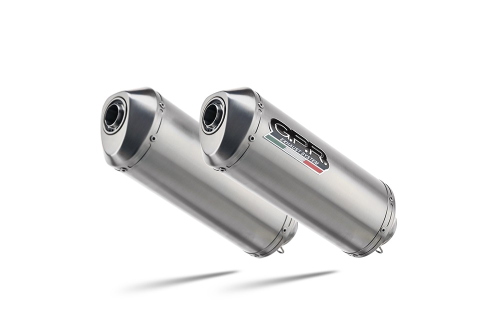 Scarico GPR compatibile con Ducati Monster 620 2003-2006, Satinox, Coppia di terminali di scarico omologati, forniti con db killer removibili e raccordi specifici
