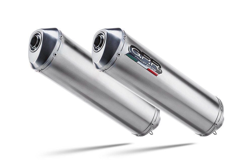 Scarico GPR compatibile con Honda Varadero 1000 1999-2011, Satinox , Coppia di terminali di scarico omologati, forniti con db killer removibili e raccordi specifici