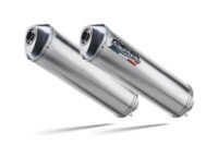 Scarico GPR compatibile con  Royal Enfield Continental 650 2019-2020, Satinox, Coppia di terminali di scarico omologati, forniti con db killer removibile, catalizzatori e raccordi specifici