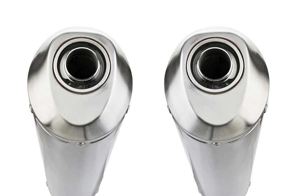 Scarico GPR compatibile con Ducati Monster 400 1993-2003, Satinox, Coppia di terminali di scarico omologati, forniti con db killer removibili e raccordi specifici - immagine 3