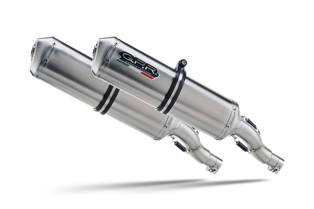 Scarico GPR compatibile con Ducati Monster 400 1993-2003, Satinox, Coppia di terminali di scarico omologati, forniti con db killer removibili e raccordi specifici - immagine 2