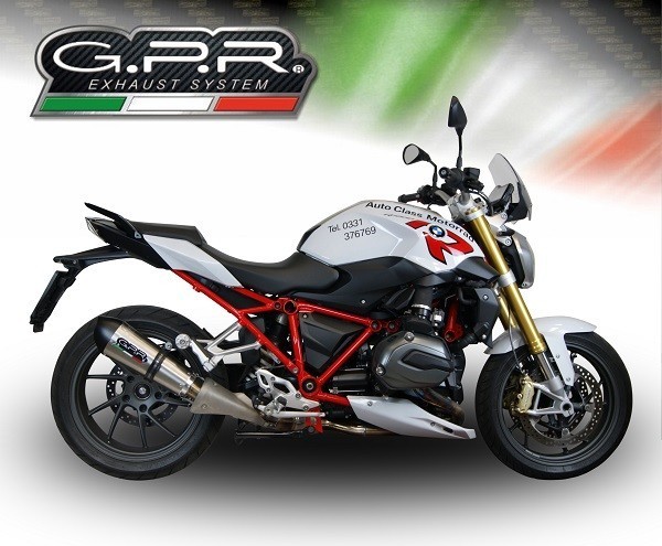 Scarico GPR compatibile con Bmw R 1200 R 2015 Lc 2015-2016, New Grand Prix Evo Titanium, Scarico omologato, silenziatore con db killer estraibile e raccordo specifico - immagine 4
