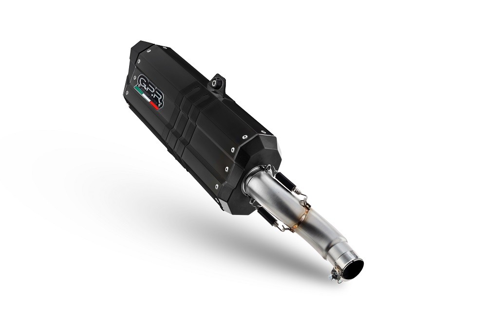 Scarico GPR compatibile con Triumph Tiger 900 GT / Pro / Rally Pro 2024-2025, Hyper Sonic Black Titanium, Scarico omologato, silenziatore con db killer estraibile e raccordo specifico - immagine 3
