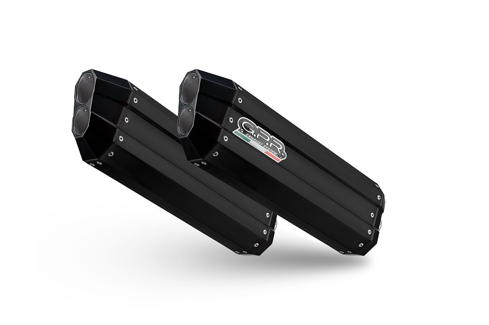 Scarico GPR compatibile con Bmw K 1600 Gtl 2021-2024, Hyper Sonic Black Titanium, Scarico omologato, silenziatore con db killer estraibile e raccordo specifico