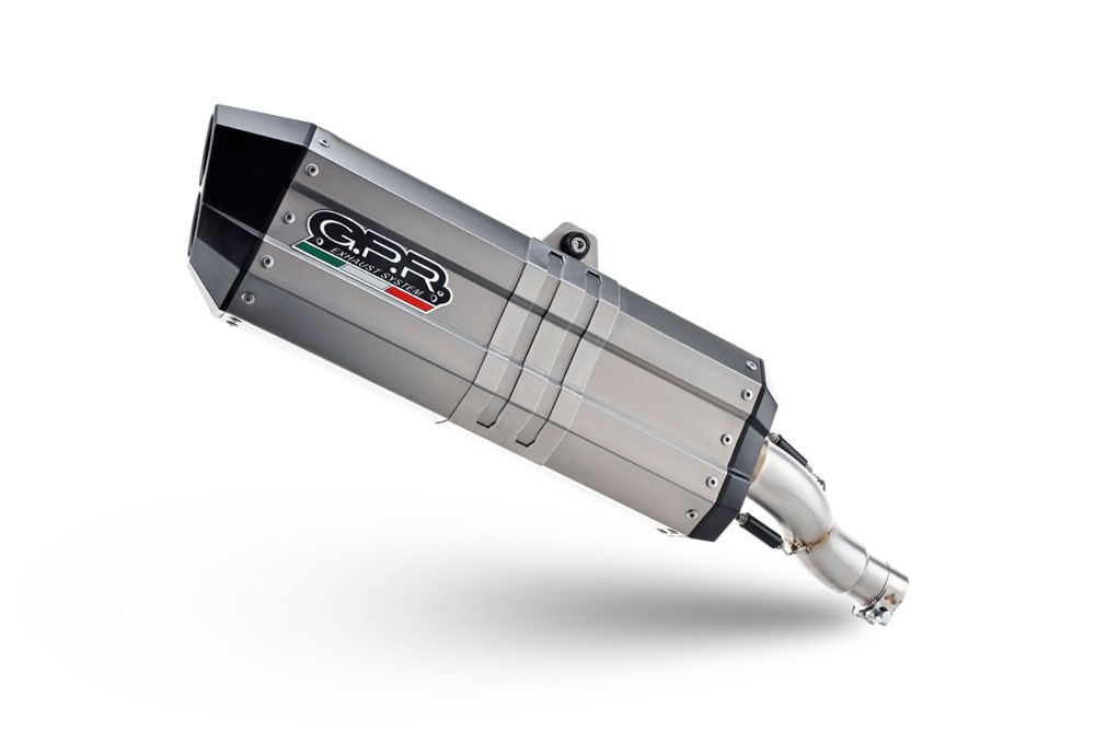 Scarico GPR compatibile con Zontes 703 F 2025-2026, Hyper Sonic Titanium, Scarico omologato, silenziatore con db killer estraibile e raccordo specifico