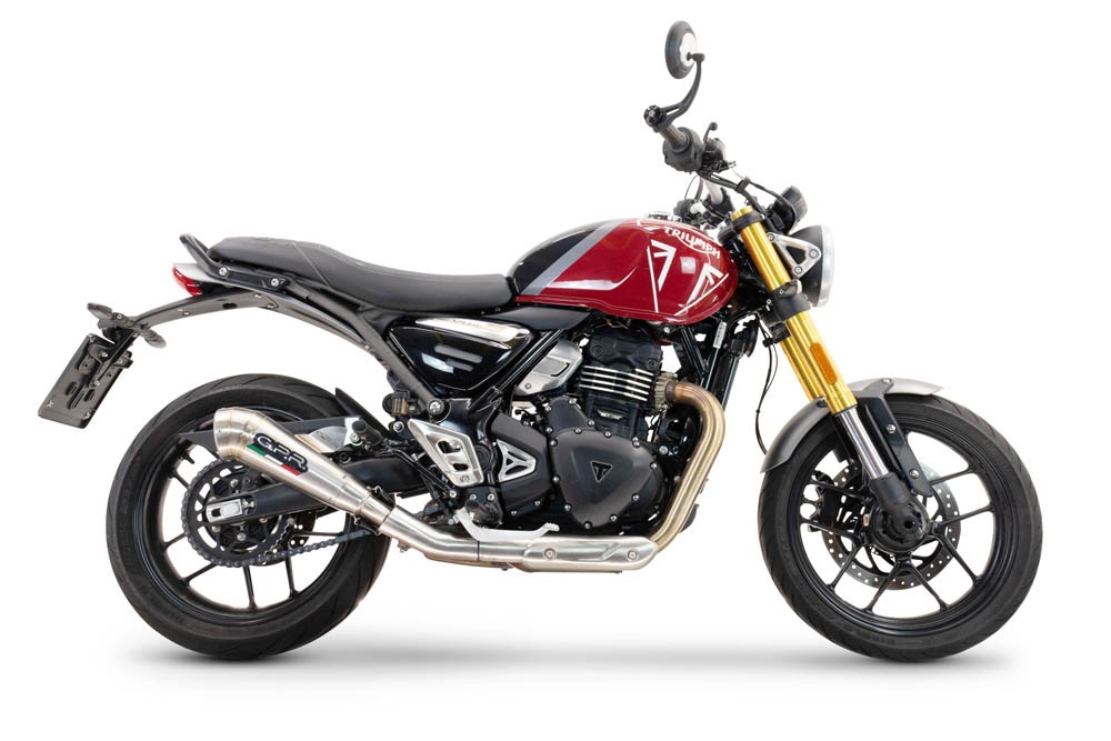 Scarico GPR compatibile con Triumph Scrambler 400 X 2023-2025, Powercone Evo, Scarico omologato, silenziatore con db killer estraibile e raccordo specifico - immagine 7