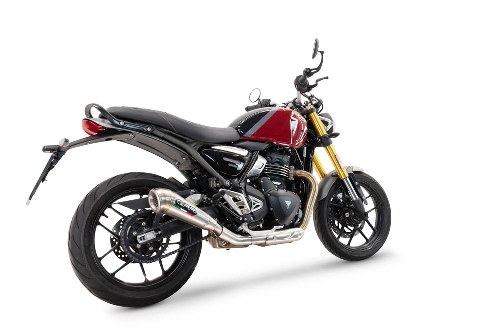 Scarico GPR compatibile con Triumph Scrambler 400 X 2023-2025, Powercone Evo, Scarico omologato, silenziatore con db killer estraibile e raccordo specifico - immagine 8
