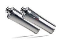 Scarico GPR compatibile con  Suzuki Gsx 1400  2001-2007, Trioval, Coppia di terminali di scarico omologati, forniti con db killer removibili e raccordi specifici
