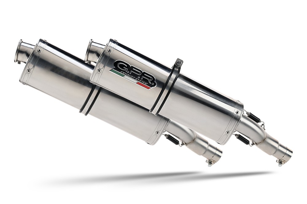 Scarico GPR compatibile con Aprilia Rsv 1000 R Factory 2006-2010, Trioval, Coppia di terminali di scarico omologati, forniti con db killer removibili e raccordi specifici - immagine 2