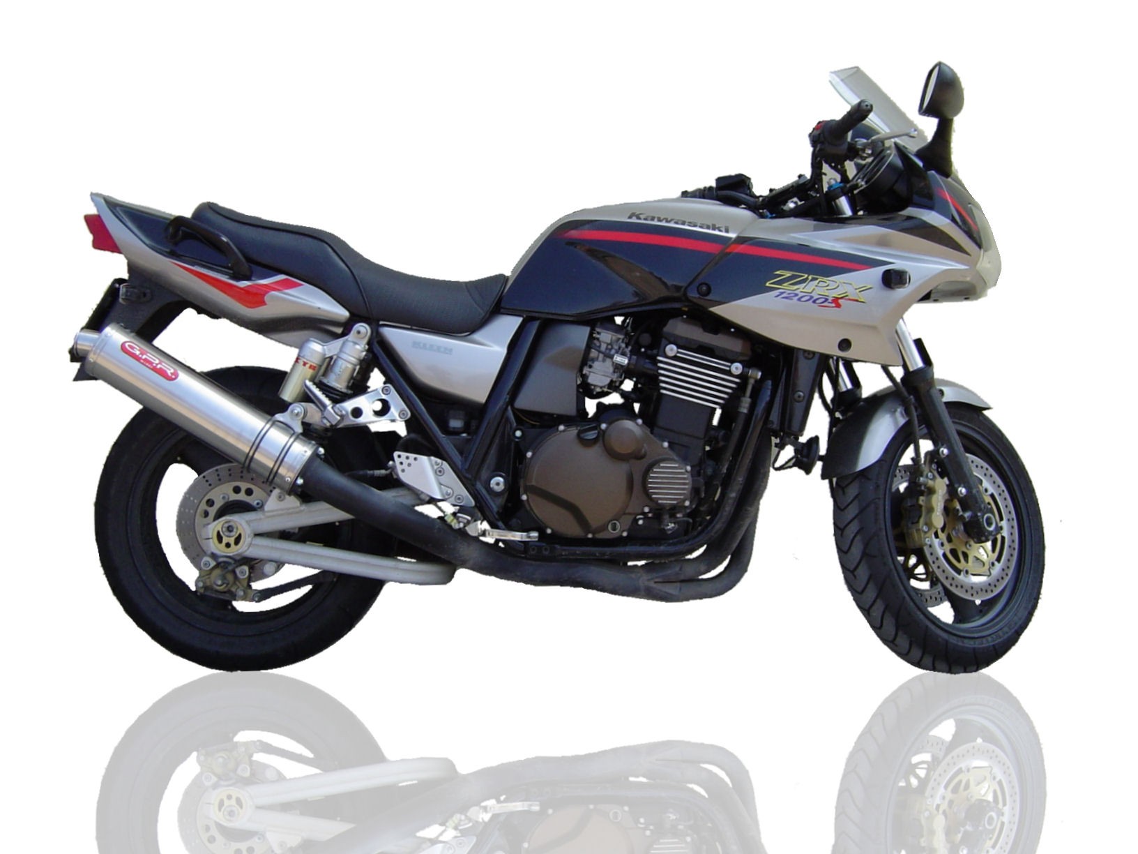 Scarico GPR compatibile con Kawasaki Zrx-1200 2002-2008, Inox Tondo, Silenziatore di scarico omologato, con flangia specifica, con db killer estraibile - immagine 3