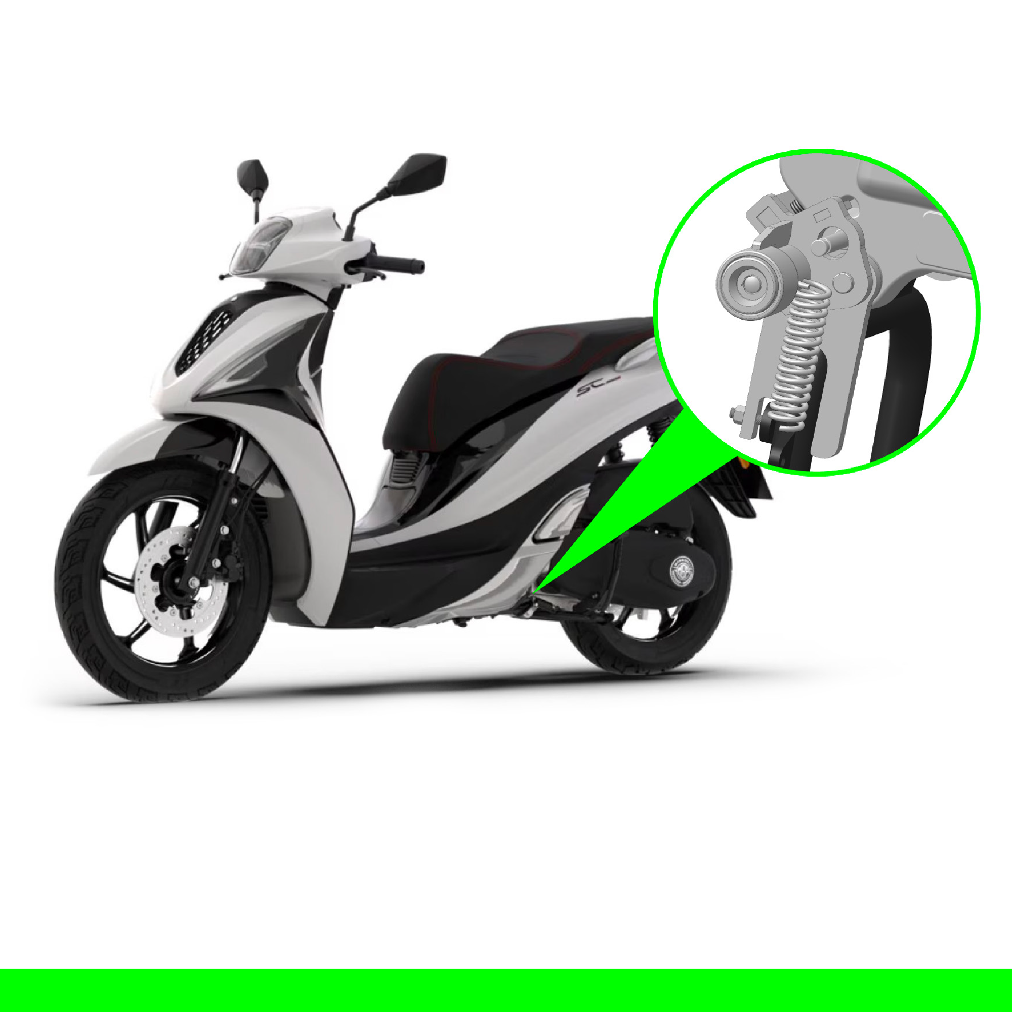Push&Block Antifurto Blocca Cavalletto Compatibile con MBP MOTO SC125 Lx Anno 2024 M02