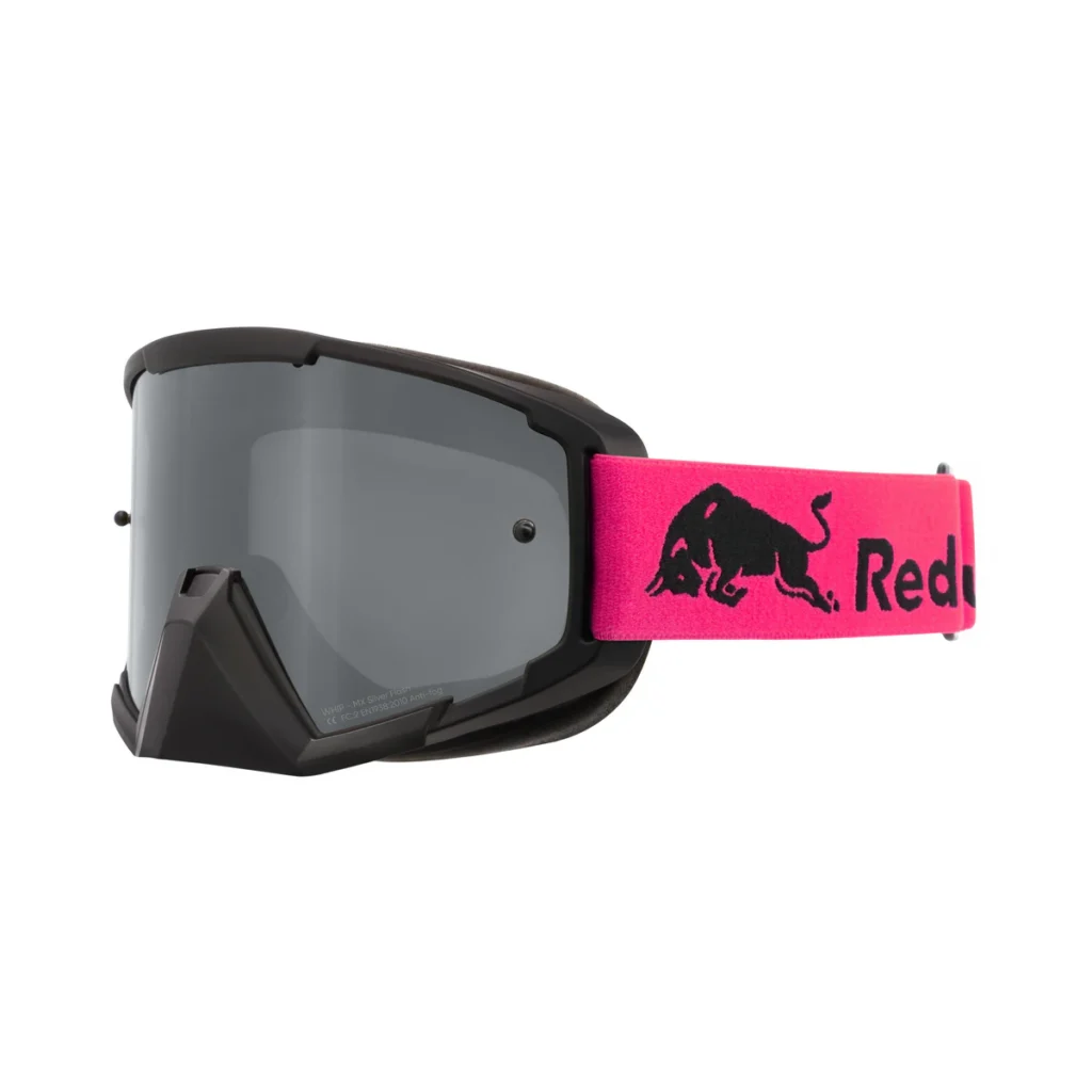 Red Bull Spect WHIP-017 Maschera Moto Off-Road con Lente Scura e Fascia Rosa